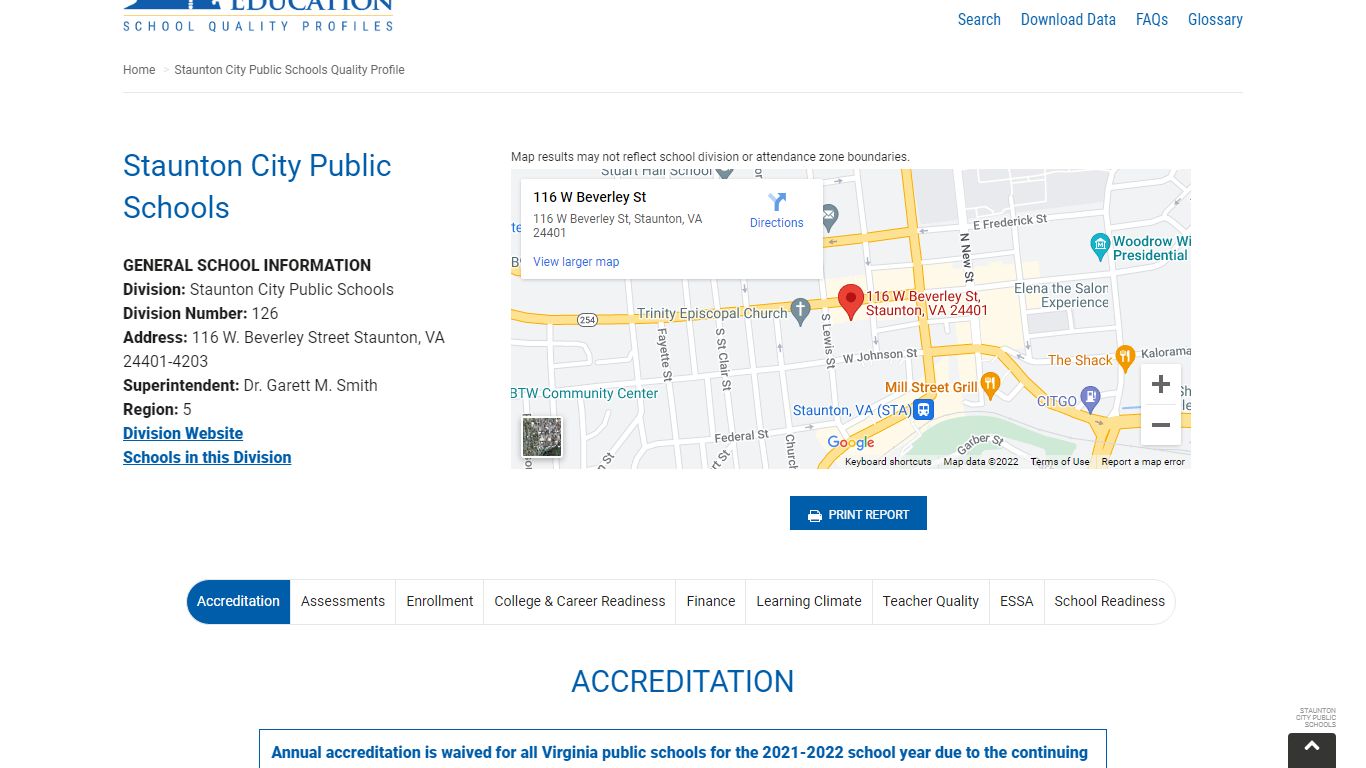 Staunton City Public Schools - Virginia School Quality Profiles